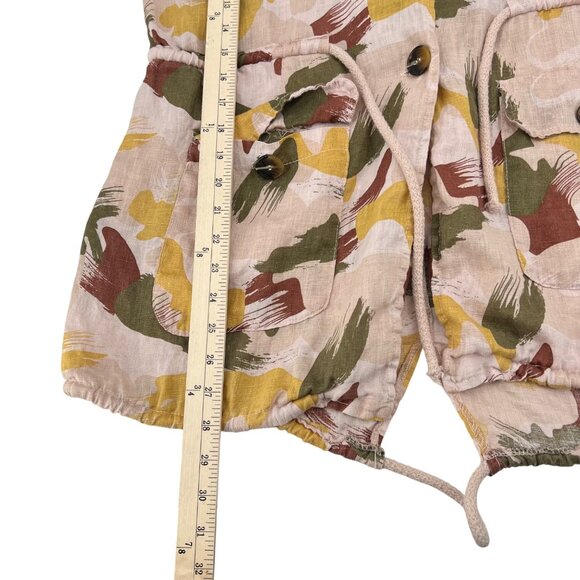 Baci Women's Multicolor Linen Hooded Button Down Pockets Made In Italy Small - Picture 7 of 10